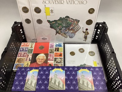 Lot 312 - Collection Of Vatican Souvenir Coins and Stamps.