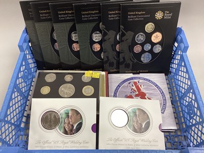 Lot 323 - Eleven Royal Mint Coin Sets, including two...