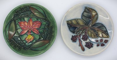 Lot 1326 - Two Moorcroft Pin Dishes, 'Rainforest' pattern...