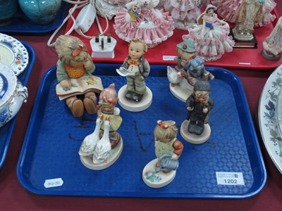 Lot 1202 - Hummell Figurines, a girl with ducks, choir...