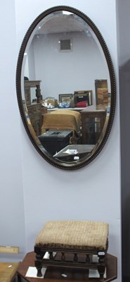 Lot 1564 - 1930's Oak Oval Shaped Mirror, with gadrooned...