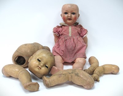 Lot 1376 - An Early/Mid XX Century Composition Doll,...