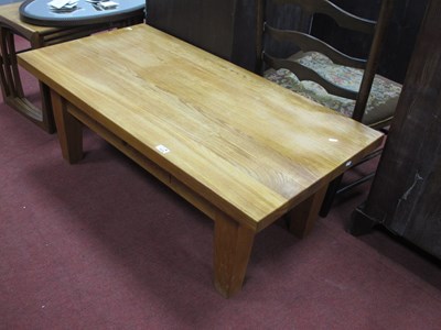 Lot 1515 - Oak rectangular coffee table, with a single...