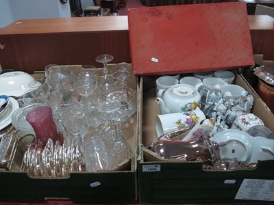Lot 1058 - Denby Mugs, Viners three piece plated tea set,...