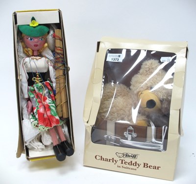 Lot 1373 - A Steiff 'Charley teddy bear in suitcase'...