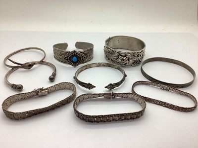 Lot 162 - Bangles and Bracelets, including stamped "925...