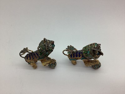 Lot 97 - A Pair of XX Century Chinese Gilt Filigree and...