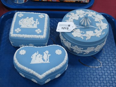 Lot 1213 - Wedgwood Blue and White Jasperware Circular...