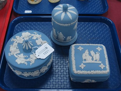 Lot 1221 - Wedgwood Blue and White Jasperware Circular...