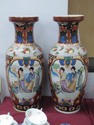 Lot 1198 - A Pair of Chinese Porcelain vases, decorated...