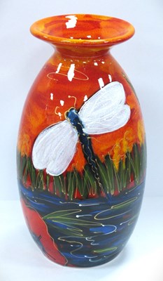 Lot 1250 - Anita Harris 'Dragonfly Brook' Minos Vase,...