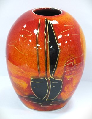 Lot 1260 - Anita Harris 'Sailing Home' Delta Vase, gold...