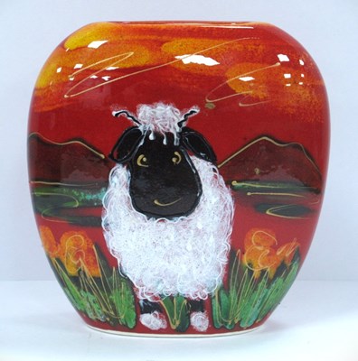 Lot 1187 - Anita Harris 'Woolly the Sheep' Purse Vase,...