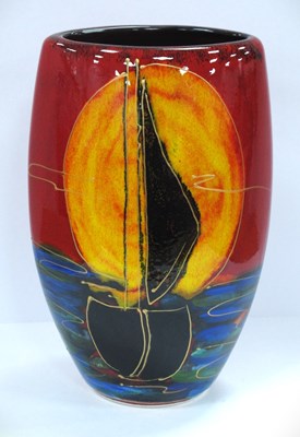 Lot 1252 - Anita Harris 'Eventide' Oval Vase, gold signed,...