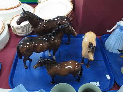 Lot 1236 - Beswick Dartmoor Pony, Quarter Horse and one...