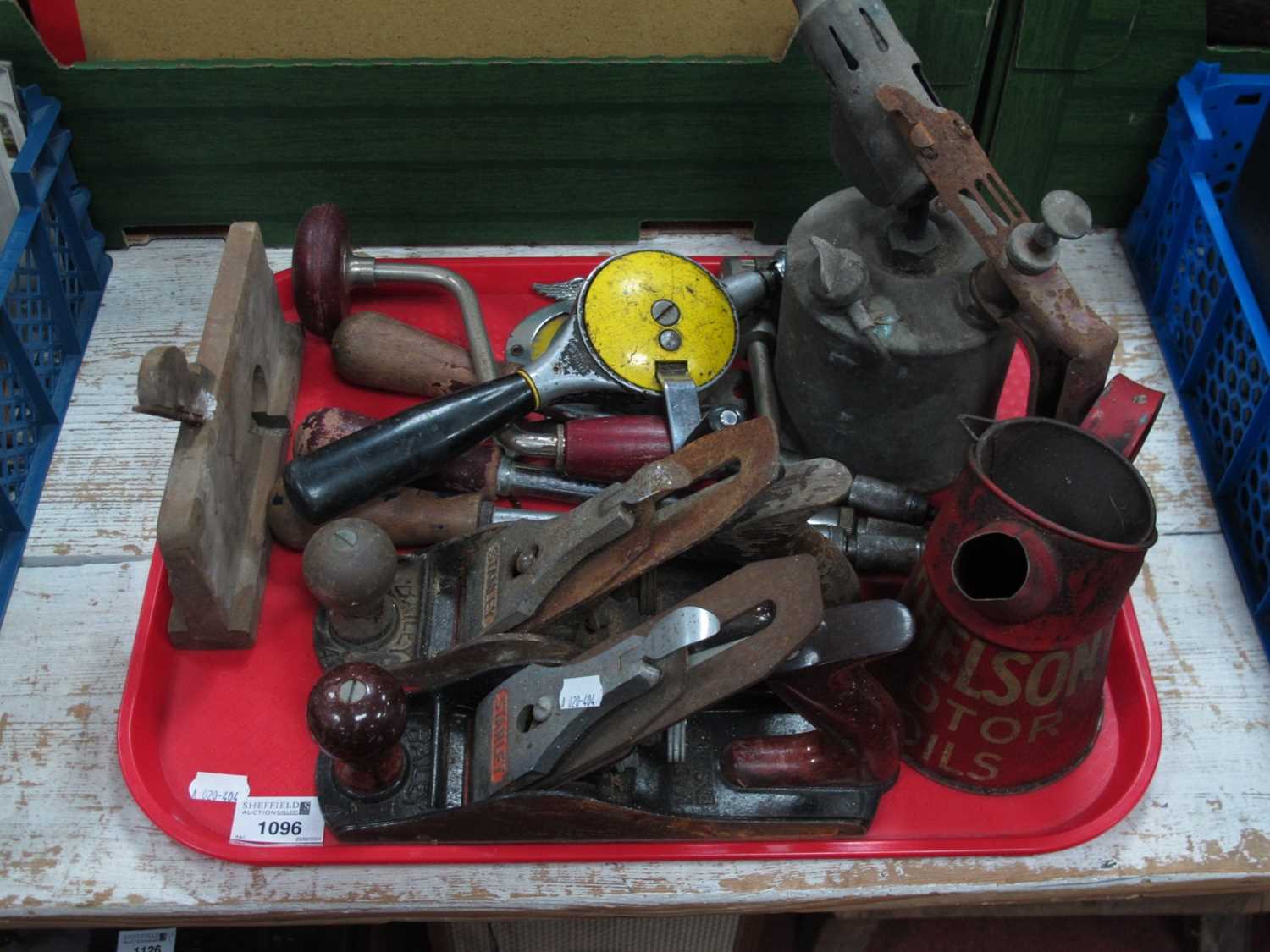 Lot 1096 - Vintage Tools to include two Stanley planes,...