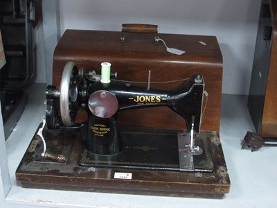 Lot 1442 - Jones, Sewing Machine. Cased