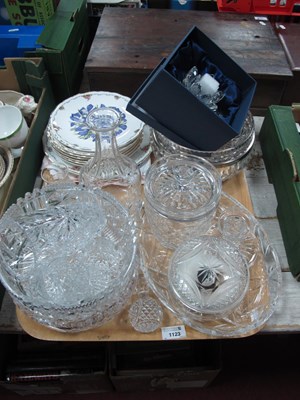 Lot 1123 - Cut Glass Decanter, biscuit barrel, fruit...