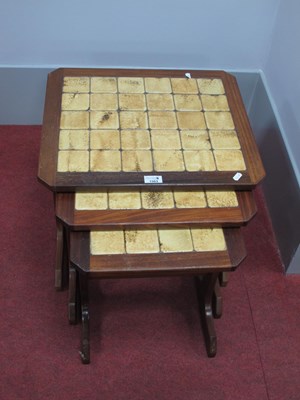 Lot 1563 - Vintage nest of tables all with tiled tops.