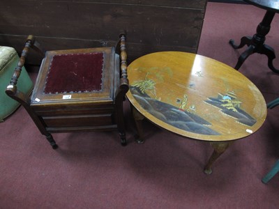 Lot 1519 - 1920's walnut oval shaped coffee table with...