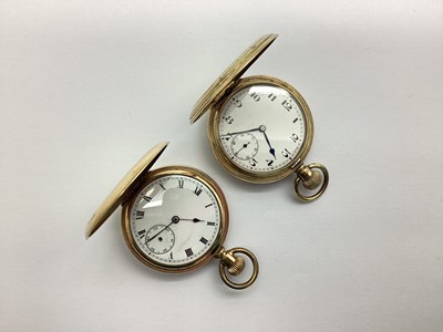 Lot 110 - Two Gold Plated Cased Hunter Pocket Watches,...