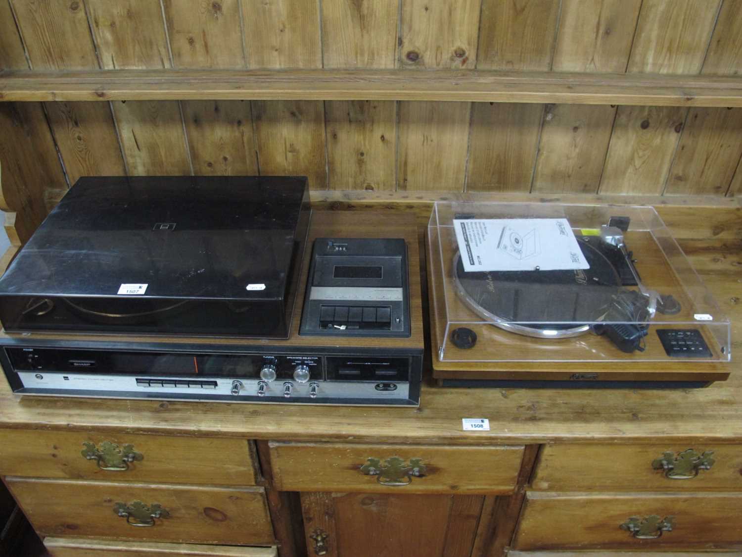Lot 1507 - Sharp stereo phono/cassette player SG-155H...