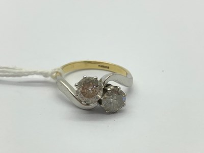 Lot 214 - An 18ct Yellow and White Gold Two Stone...