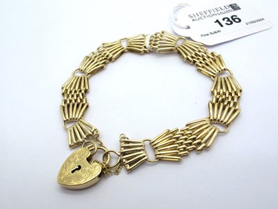 Lot 136 - A Fancy Link Bracelet, (stamped "375") to...