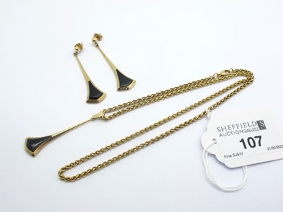 Lot 107 - A Modern 9ct Gold Whitby Jet Pendant, of...