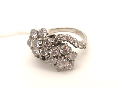 Lot 95 - A Diamond Set Double Cluster Ring, of...