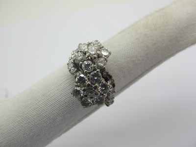 Lot 95 - A Diamond Set Double Cluster Ring, of...