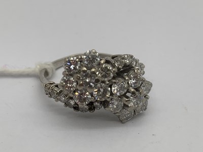 Lot 95 - A Diamond Set Double Cluster Ring, of...