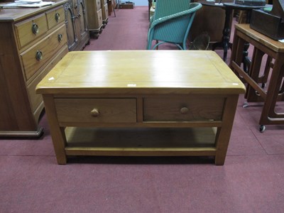 Lot 1521 - Oak rectangular shaped coffee table, sides...