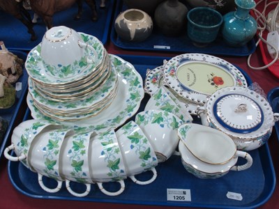 Lot 1205 - Royal Crown Derby tea service with floral...