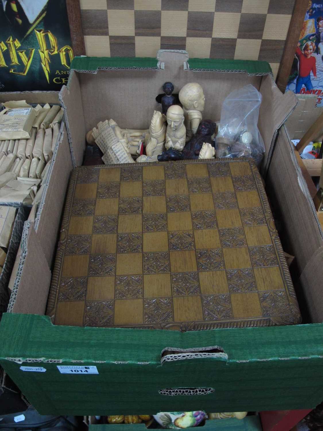 Lot 1014 - Chess sets- set of world statesman, cast metal...