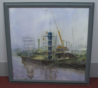 Lot 1452 - N.McGregor? Building Construction, watercolour,...