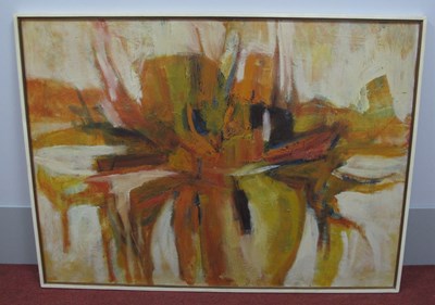 Lot 1450 - Naylor, Orange Landscape Abstract, oil on...