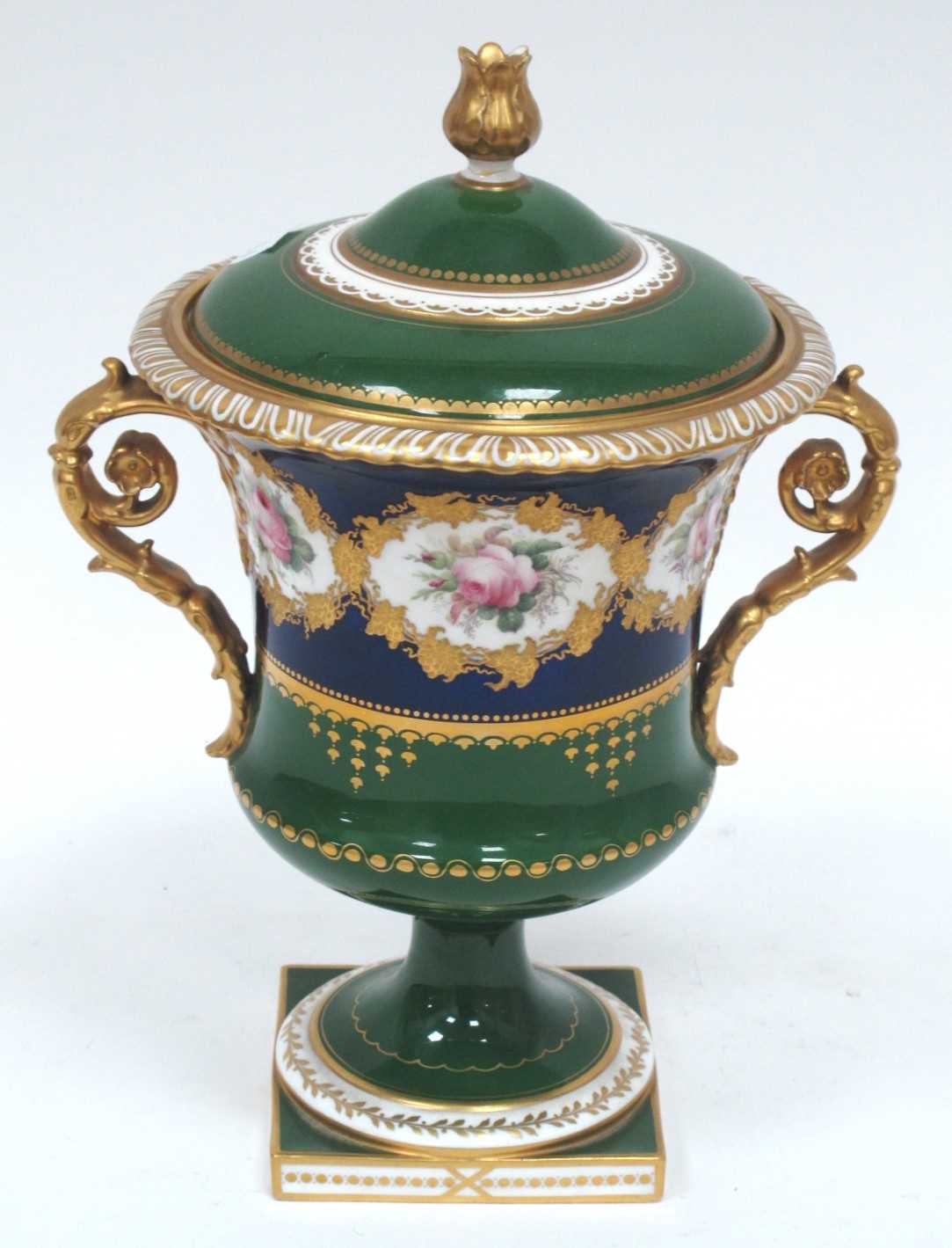 Lot 1056 - A Royal Crown Derby Porcelain Vase and Cover,...