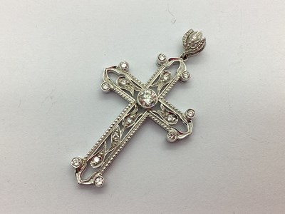 Lot 179 - A Large Modern Decorative Diamond Set Cross...