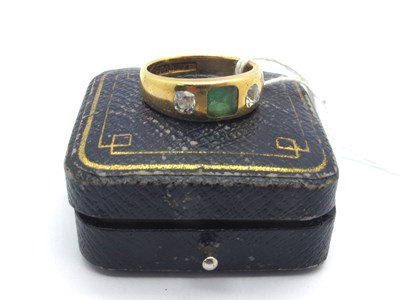 Lot 204 - An Antique Emerald and Diamond Three Stone...