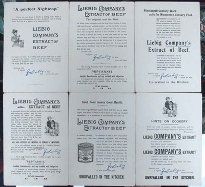 Lot 1308 - Liebig Menu Cards, 1897, scenes from Dickens...