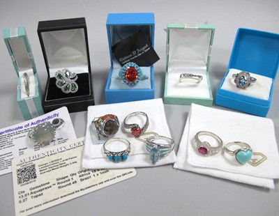 Lot 225 - Modern Dress Rings, including The Genuine...