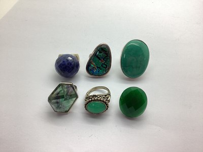 Lot 229 - Modern Large Single Stone Dress Rings,...