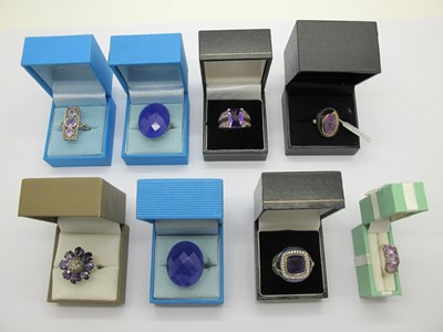 Lot 224 - Modern QVC, TJC and Other "925" Dress Rings,...