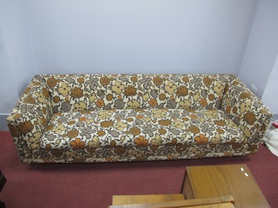 Lot 1574 - G Plan 1970s floral settee in original orange...