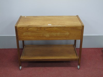 Lot 1553 - Remploy tea trolley in teak with drop side...