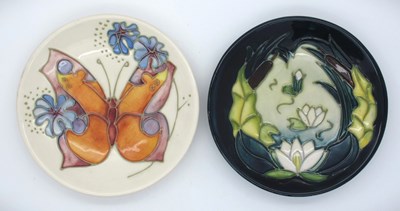 Lot 1314 - Two Moorcroft Pin Dishes, 'Lamia' pattern,...