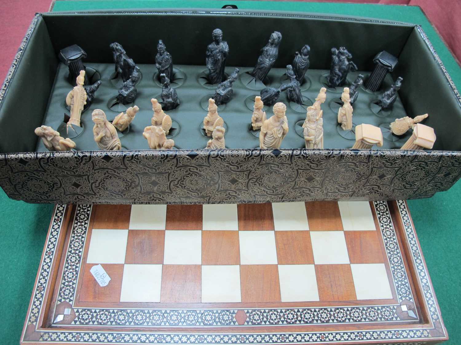 Lot 1400 - Resin Medieval Style Chess Set; together with...