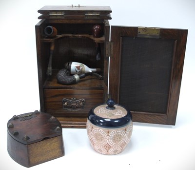 Lot 1361 - A Victorian Oak Smokers Cabinet, containing a...