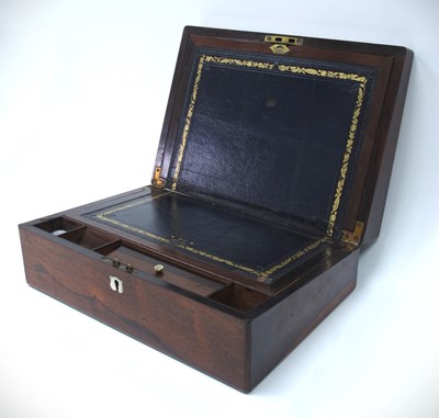 Lot 1356 - A Victorian Rosewood Stationary Box, with...